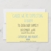 ハート型ベビー ブーツ 出産発表 案内状 (裏面)