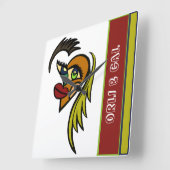 ハート型ペアウォッチ - カスタムオーダー - スクエア壁時計 (傾斜)