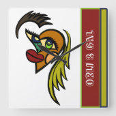 ハート型ペアウォッチ - カスタムスクエア スクエア壁時計 (正面)