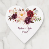 ハート型マルサラブルゴーニュ結婚ボホ | フェイバータグ (裏面)