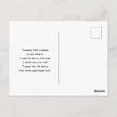 ハート型メガネのかわいいユニコーンありがとう ポストカード (裏面)