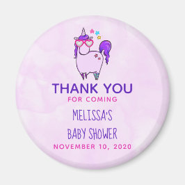 ハート型メガネのかわいいユニコーン赤ちゃんシャワー マグネット