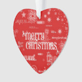 ハート型メリークリスマスオーナメント オーナメント (正面)