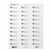 ハート型ユニオンジャック国旗 ラベル (フルシート)