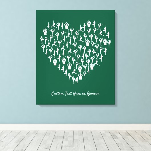 ハート型ヨガポーズマインドフルネス、バランス&禅 キャンバスプリント (インサイチュ (ウッドフロア))