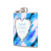 ハート型リースオンブルー抽象芸術結婚式の引き出物 フラスク (左)