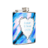 ハート型リースオンブルー抽象芸術結婚式の引き出物 フラスク (右)