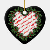 ハート型リースクリスマスフォトフレーム セラミックオーナメント (裏面)