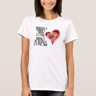 ハート型レッドトマトジョーク引用文 Tシャツ
