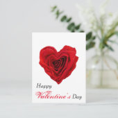 ハート型レッドローズバレンタインズデイホリデーポスト シーズンポストカード (スタンド正面)