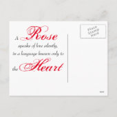 ハート型レッドローズバレンタインズデイホリデーポスト シーズンポストカード (裏面)