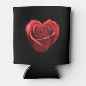 ハート型レッドローズバレンタインデー 缶クーラー (正面)