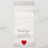 ハート型レッドローズ結婚のメニューhhn01 メニュー (裏面)