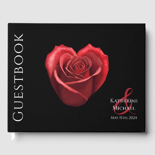 ハート型レッドローズ結婚ズ ゲストブック (正面)