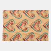 ハート型レトロ キッチンタオル (横)