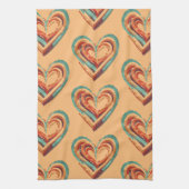 ハート型レトロ キッチンタオル (縦)