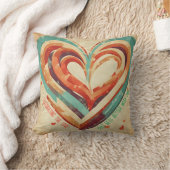ハート型レトロ クッション (ブランケット)