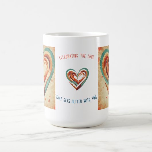 ハート型レトロ コーヒーマグカップ (中央)