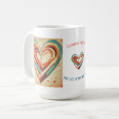 ハート型レトロ コーヒーマグカップ (正面左)