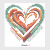 ハート型レトロ シール (シート)