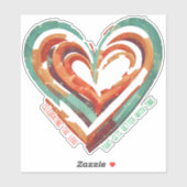 ハート型レトロ シール (シート)