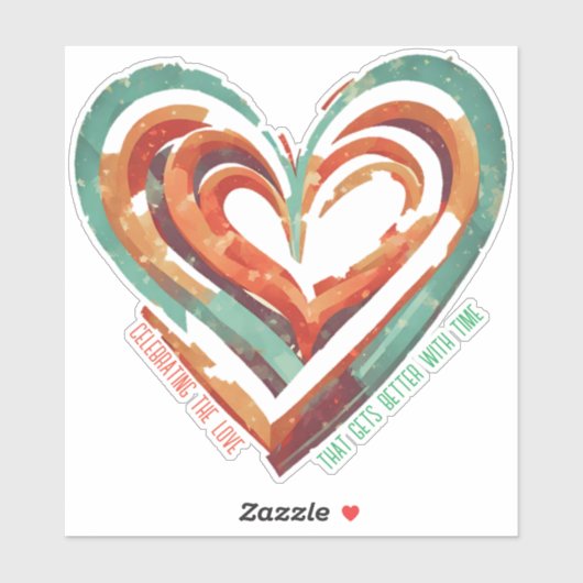 ハート型レトロ シール (シート)