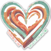 ハート型レトロ シール (正面)