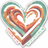 ハート型レトロ シール (正面)