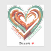 ハート型レトロ シール (シート)