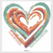 ハート型レトロ シール (シート)