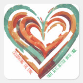 ハート型レトロ スクエアシール (正面)