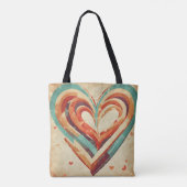 ハート型レトロ トートバッグ (裏面)