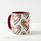 ハート型レトロ マグカップ (正面左)