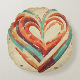 ハート型レトロ ラウンドクッション