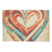 ハート型レトロ 枕カバー (正面左)