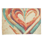 ハート型レトロ 枕カバー (正面右)