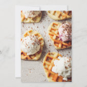 ハート型ワッフルアイスクリームスクープブライダルシャワー 招待状 (裏面)