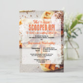ハート型ワッフルアイスクリーム スクープ ブライダルシャワー 招待状 (スタンド正面)