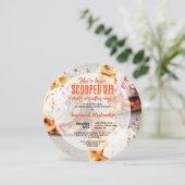 ハート型ワッフルスコップアイスクリームラウンドシャワー 招待状 (スタンド正面)