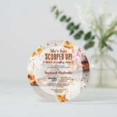 ハート型ワッフルスコップアイスクリームラウンドシャワー 招待状 (スタンド正面)