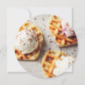 ハート型ワッフルスコップアイスクリームラウンドシャワー 招待状 (裏面)