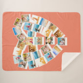 ハート型写真コラージュカスタム写真  シェルパブランケット (正面(横))