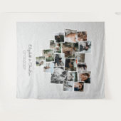 ハート型写真コラージュ ロマンチック ウェディング タペストリー (正面(横))