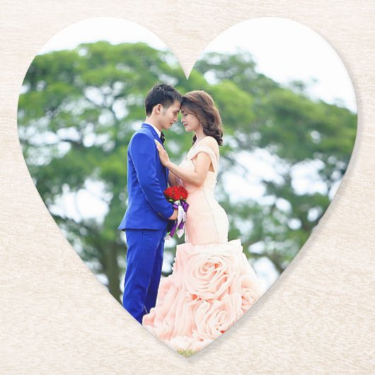 ハート型写真コースター ペーパーコースター (正面)