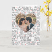 ハート型写真バレンタインまた結婚は カード (黄色い花)