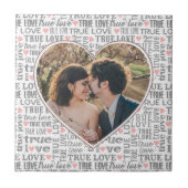 ハート型写真バレンタインまた結婚は タイル (正面)