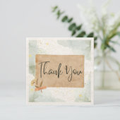 ハート型感謝カード 平面デザイン サンキューカード (スタンド正面)