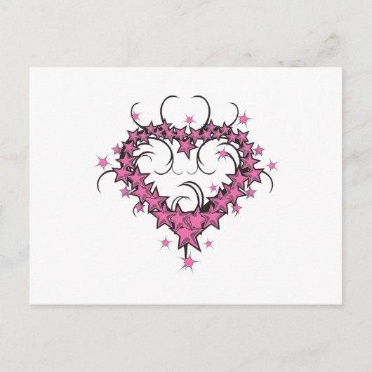 ハート型星タトゥーデザイン ポストカード (正面)