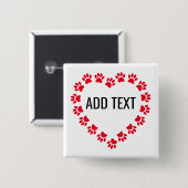 ハート型枠付きカスタム文字 缶バッジ (正面&裏面)