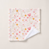 ハート型浴 バスタオルセット (ウォッシュタオル)